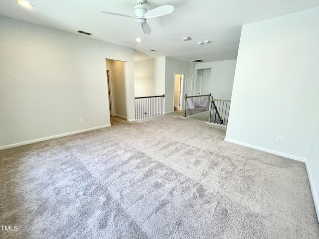 8813 Moss Glen Dr, Raleigh, NC 27617 - carpeted spare room with ceiling fan, recessed lighting, and baseboards