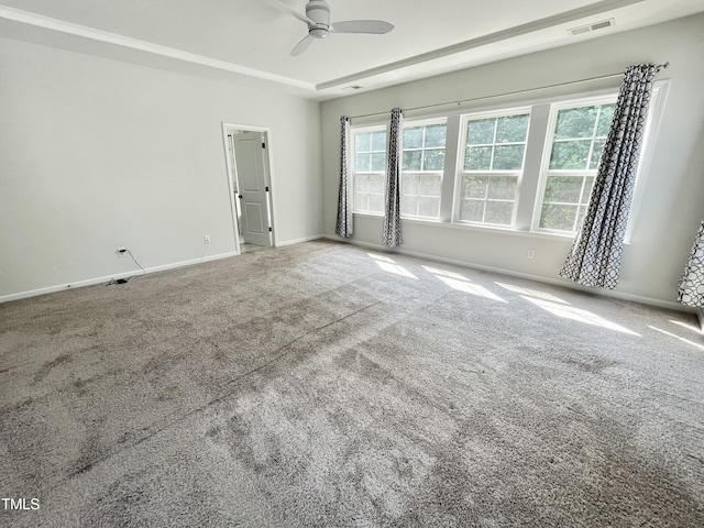 8813 Moss Glen Dr, Raleigh, NC 27617 - carpeted empty room featuring ceiling fan and baseboards