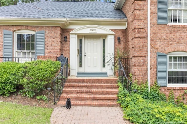 503 Charleston Pl, Fayetteville, NC 28303 - entrance to property with brick siding and a shingled roof