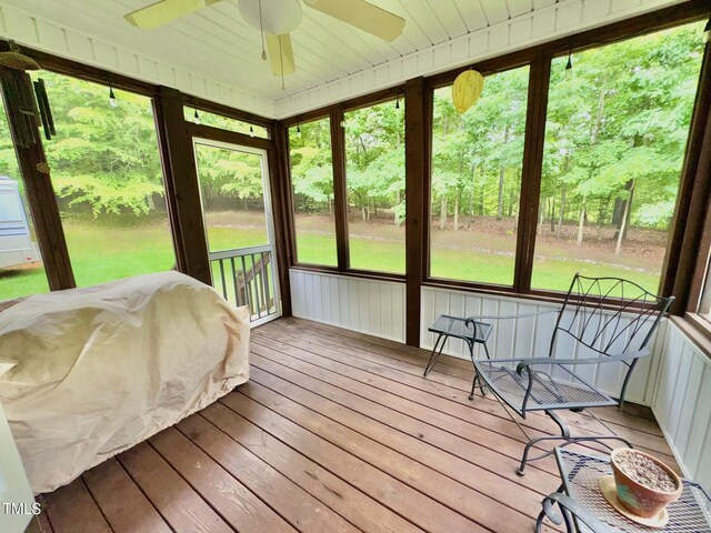 327 Beavertail Rd, Henderson, NC 27537 - sunroom with a ceiling fan