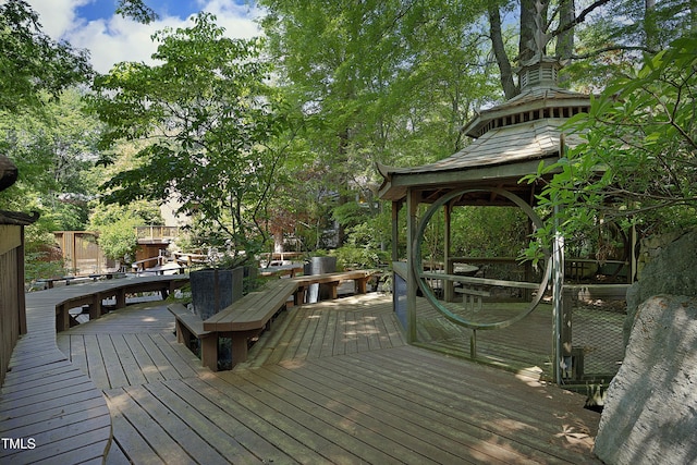 107 Silo Dr, Chapel Hill, NC 27514 - wooden terrace featuring a gazebo