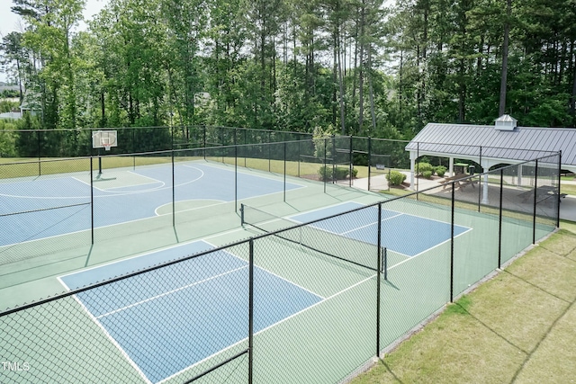 2501 Impulsion Dr, New Hill, NC 27562 - view of tennis court with community basketball court