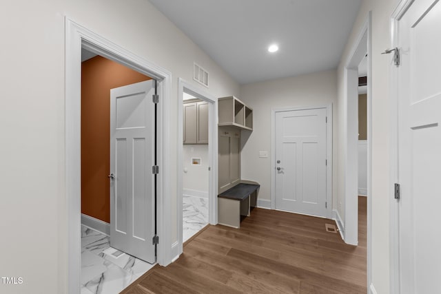 525 Allesandra Dr, Clayton, NC 27527 - mudroom with recessed lighting, baseboards, and wood finished floors