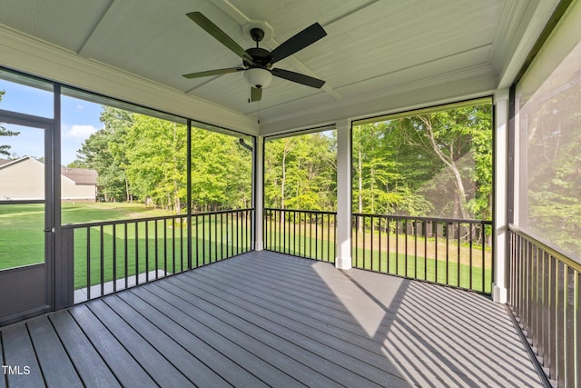 525 Allesandra Dr, Clayton, NC 27527 - unfurnished sunroom featuring ceiling fan