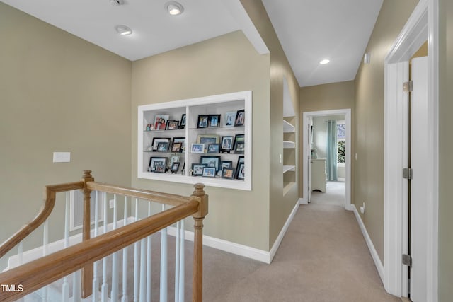 4802 Glenmist Ct, Raleigh, NC 27612 - hallway featuring carpet, an upstairs landing, and baseboards