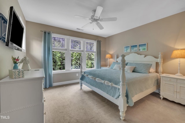 4802 Glenmist Ct, Raleigh, NC 27612 - bedroom featuring light colored carpet, baseboards, and a ceiling fan