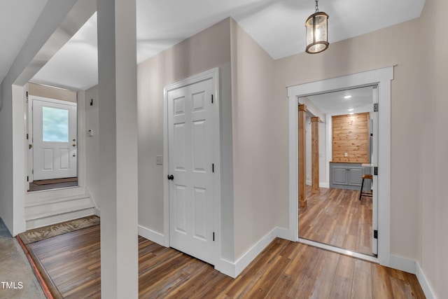 4802 Glenmist Ct, Raleigh, NC 27612 - foyer entrance featuring wood finished floors and baseboards