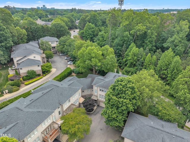 4802 Glenmist Ct, Raleigh, NC 27612 - aerial perspective of suburban area with a heavily wooded area