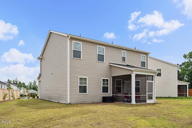 209 White Farm Dr, Wendell, NC 27591 - back of house with a sunroom and a yard