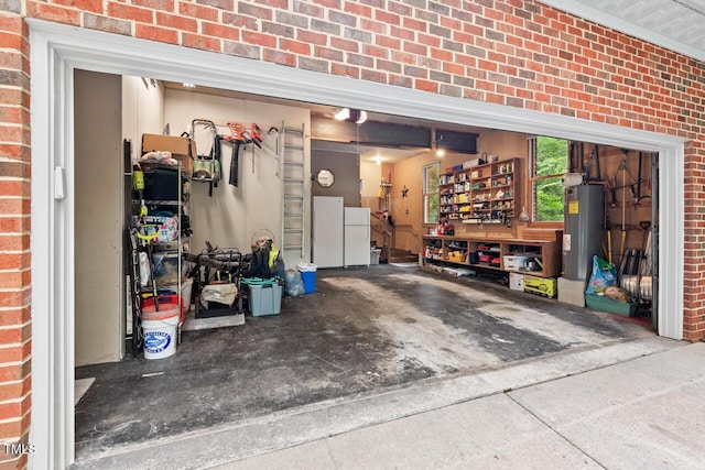 garage with water heater