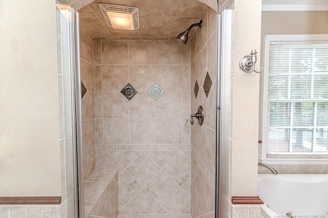 225 Lakeview Dr, Sanford, NC 27332 - full bath with a shower stall and a bath
