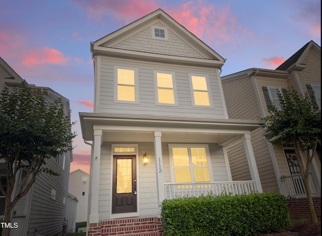 view of front of property with covered porch
