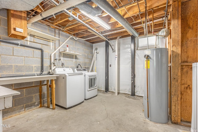 4030 King Charles Rd, Durham, NC 27707 - unfinished basement with gas water heater and independent washer and dryer