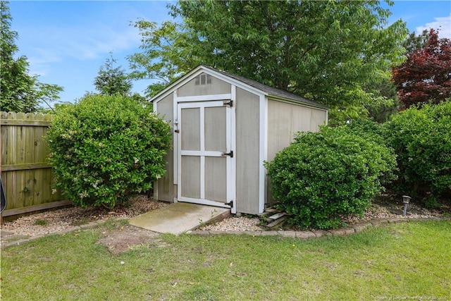 view of shed