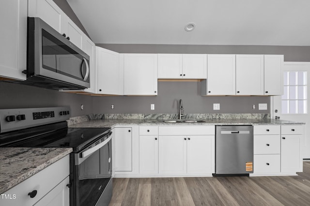249 Fisherman Point Rd, Roxboro, NC 27574 - kitchen with appliances with stainless steel finishes, a sink, light wood finished floors, light stone countertops, and recessed lighting