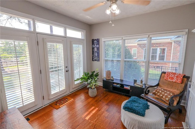 3119 Metthame Dr, Fayetteville, NC 28306 - living area with a ceiling fan and wood finished floors