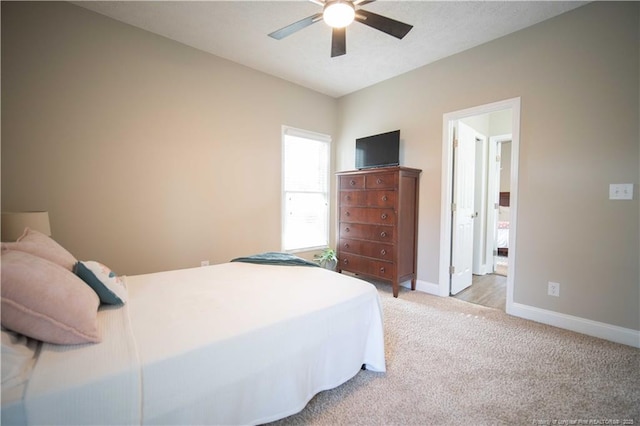 3119 Metthame Dr, Fayetteville, NC 28306 - carpeted bedroom featuring baseboards and a ceiling fan