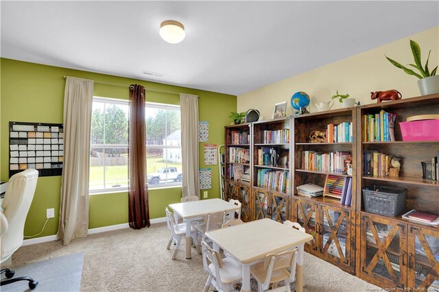 office area featuring carpet floors and baseboards