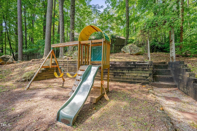 view of playground with fence