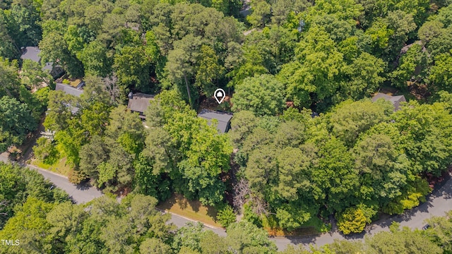 bird's eye view of a heavily wooded area