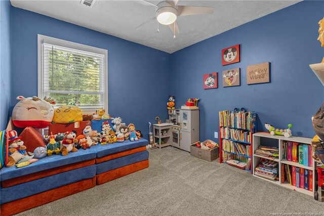 5712 Icarus Cir, Fayetteville, NC 28304 - rec room with carpet and a ceiling fan