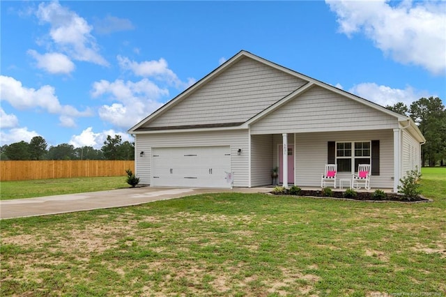 5831 James Allen Ln, Stedman, NC 28391 - view of front of property with covered porch, driveway, and an attached garage