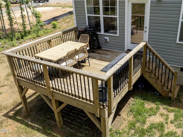 220 Purslane Dr, Franklinton, NC 27525 - wooden deck with outdoor dining area
