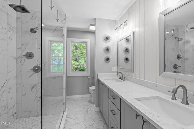 208 Silk Hope Dr, Cary, NC 27519 - full bath with a marble finish shower and double vanity