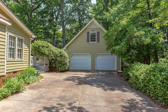 garage with a detached garage