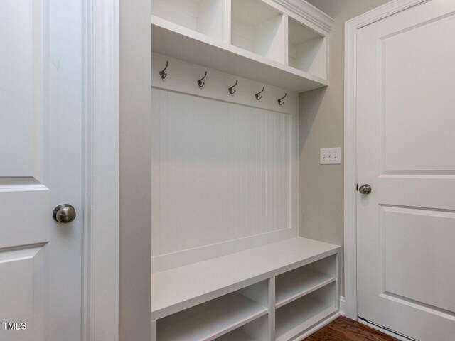 437 Henmore Brook Dr, Cary, NC 27519 - mudroom with dark wood-type flooring