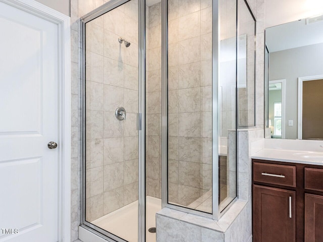 437 Henmore Brook Dr, Cary, NC 27519 - full bath featuring a stall shower and vanity