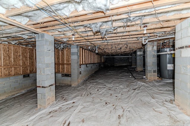 1536 Louisiana Ln, Sanford, NC 27332 - basement with water heater and concrete block wall