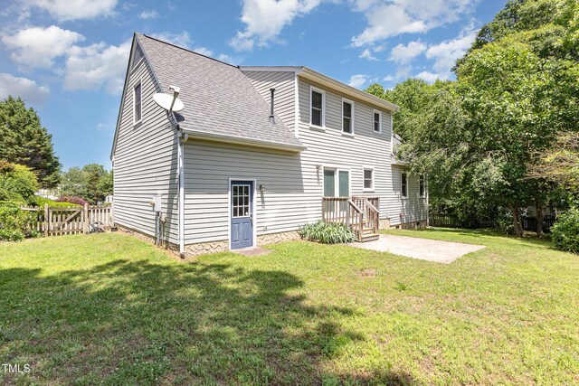 809 Maple Shade Ln, Apex, NC 27502 - rear view of property with a patio area and a shingled roof