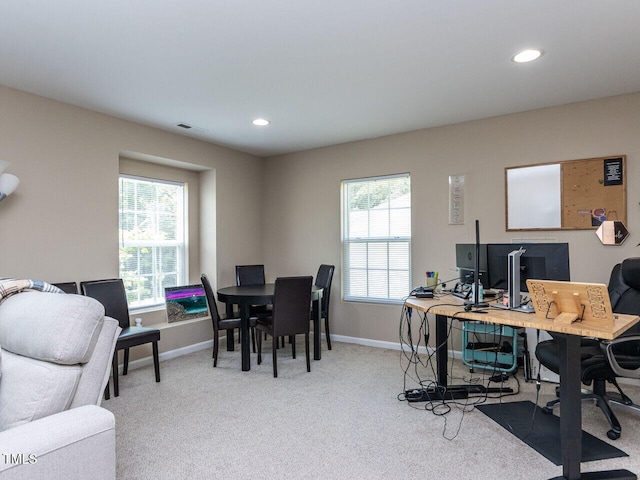 3507 Portico Ln, Durham, NC 27703 - office with carpet, baseboards, and recessed lighting
