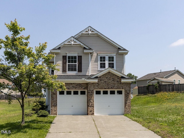 3507 Portico Ln, Durham, NC 27703 - view of front of property with concrete driveway, an attached garage, and brick siding