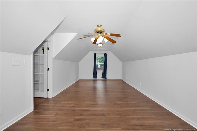 5704 Kindley Dr, Fayetteville, NC 28311 - additional living space featuring ceiling fan, lofted ceiling, wood finished floors, and baseboards