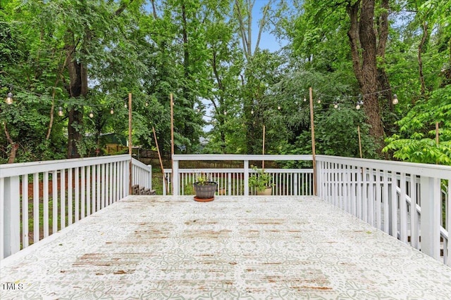 2324 Stevens Rd, Raleigh, NC 27610 - wooden terrace featuring view of scattered trees