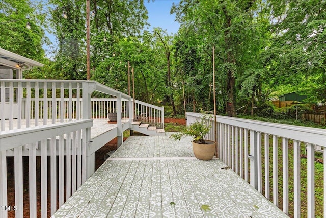 2324 Stevens Rd, Raleigh, NC 27610 - wooden terrace featuring stairway