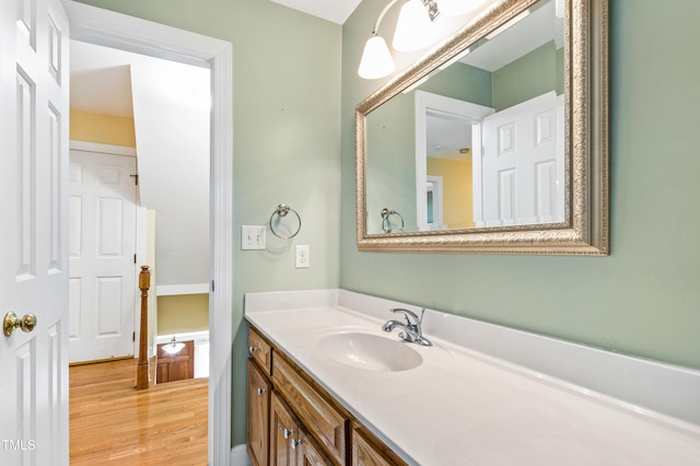 6201 King Croydon Ct, Raleigh, NC 27603 - bathroom featuring vanity and wood finished floors