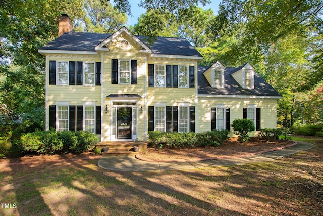 6201 King Croydon Ct, Raleigh, NC 27603 - view of front facade with a chimney