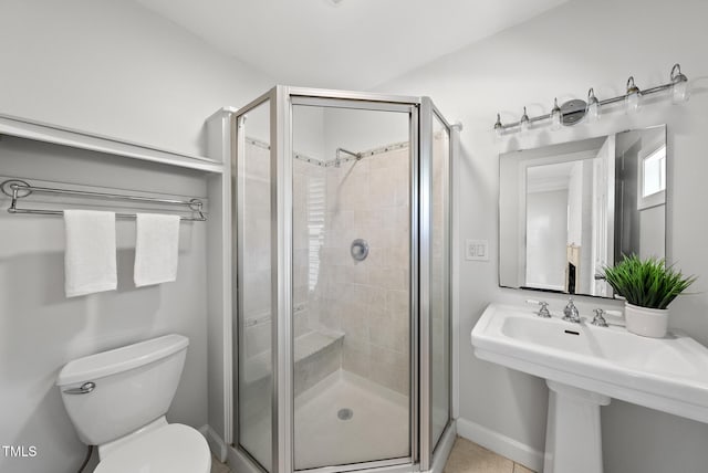 1201 Pond St, Cary, NC 27511 - bathroom featuring a stall shower and tile patterned flooring
