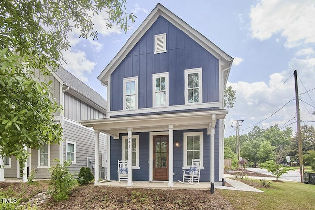 941 W Club Blvd, Durham, NC 27701 - view of front of home with covered porch and board and batten siding