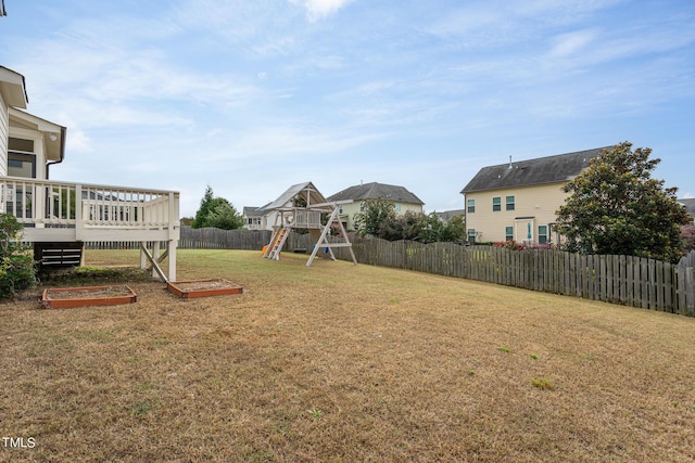 453 Granite Saddle Dr, Rolesville, NC 27571 - view of yard with a playground and a deck