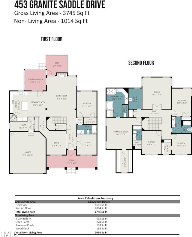 453 Granite Saddle Dr, Rolesville, NC 27571 - home floor plan