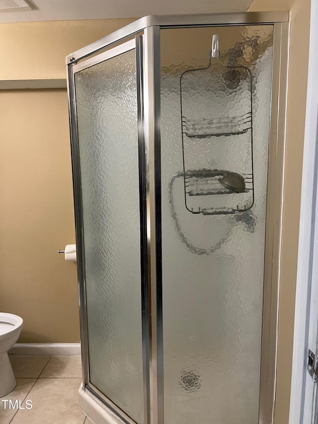 5932 Johnson Pond Rd, Fuquay Varina, NC 27526 - bathroom with tile patterned floors and a stall shower