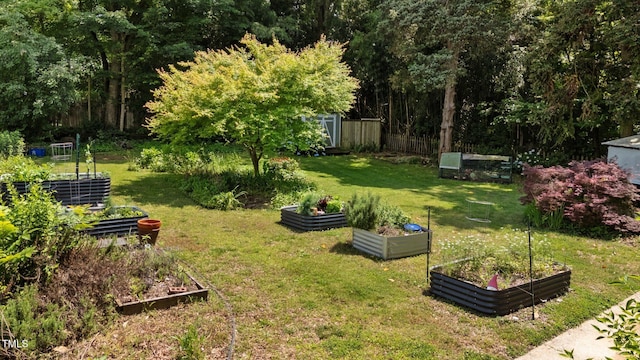 925 S Chestnut St, Henderson, NC 27536 - view of yard with a garden and an outbuilding
