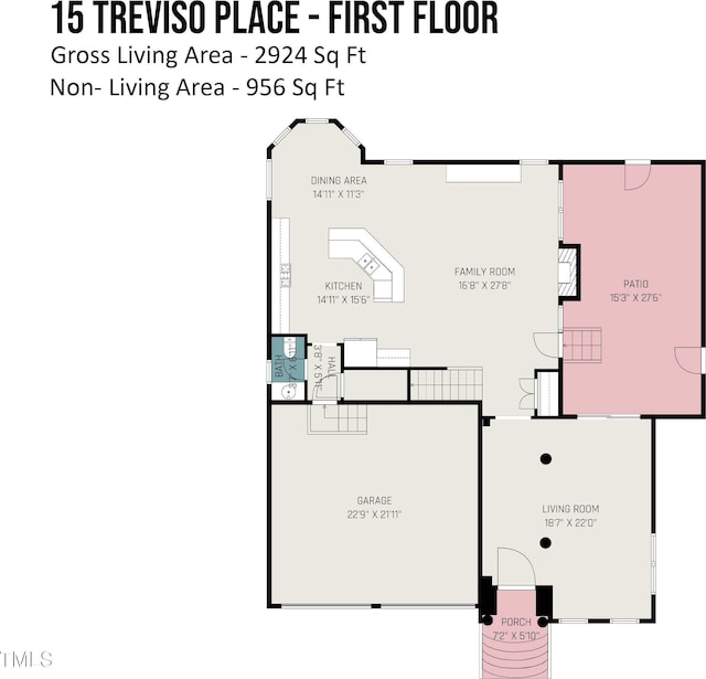 15 Treviso Pl, Durham, NC 27707 - room layout