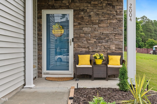 2004 Tennessee Rd, Durham, NC 27704 - property entrance with stone siding