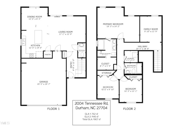 2004 Tennessee Rd, Durham, NC 27704 - floor plan / room layout