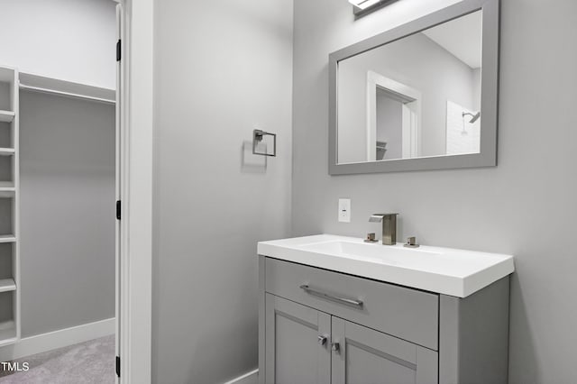 1003 E Sterlington Pl, Apex, NC 27502 - bathroom with vanity and baseboards
